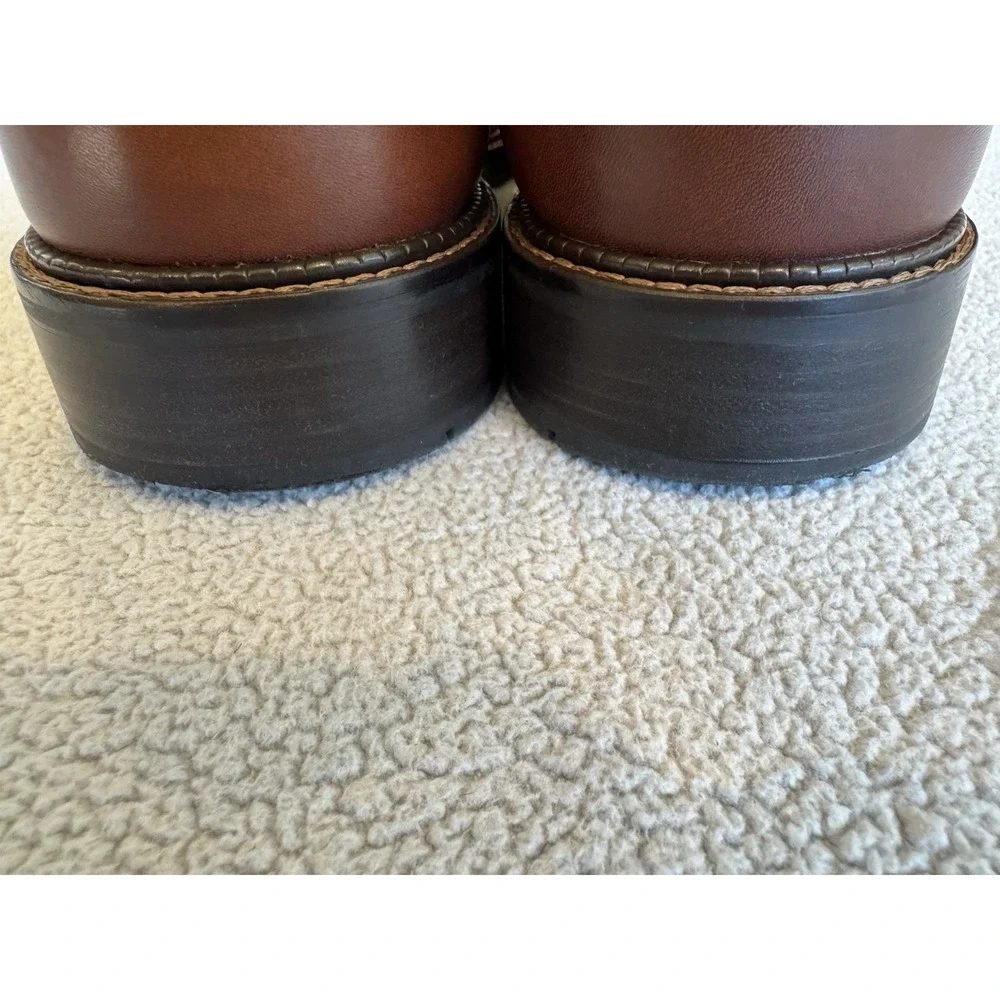 Johnston & Murphy Brown Leather Apron Toe Derby Shoes Men's 10.5 M Lace Up